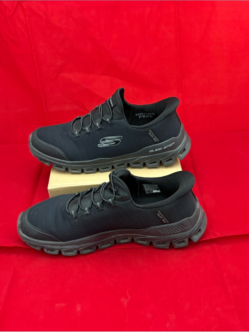 Skechers Men’s Black Slip-On Glide-Step Athletic Sneakers - Picture 2 of 5